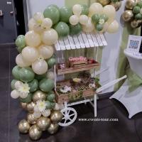 Pes 369 decoration guirlande organique en ballons avec location chariot candy bar