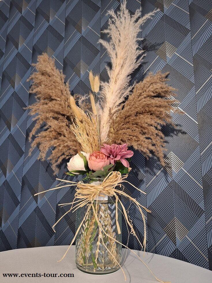 Pes 387 centre de table decoratif nature champetre vase fleur sechee