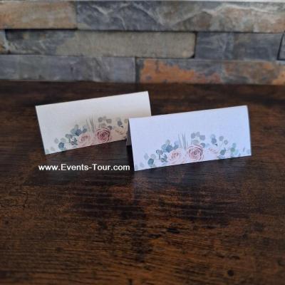 Pes 401 marque place chevalet florale rose et eucalyptus