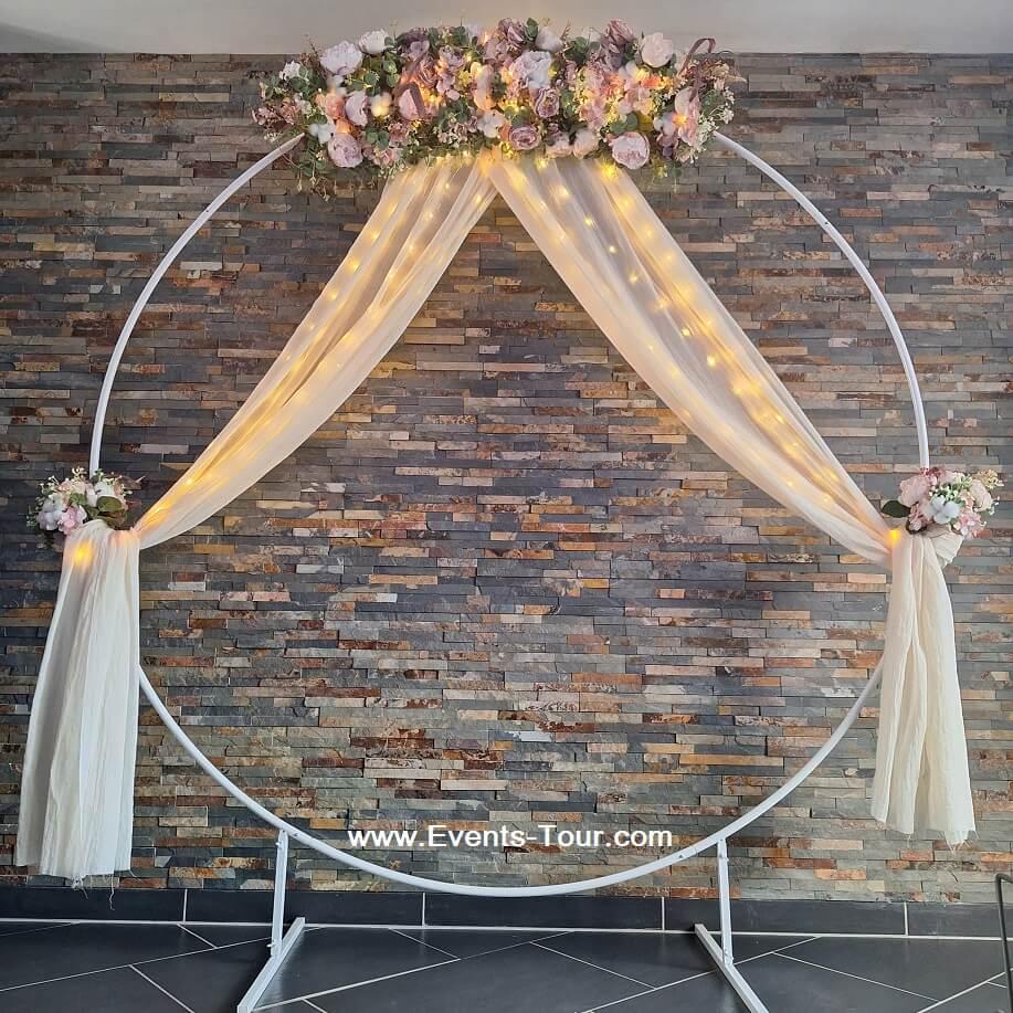 Arche ronde fleurie cérémonie mariage - Location arche ronde Deco Mariage -  Artnuptial