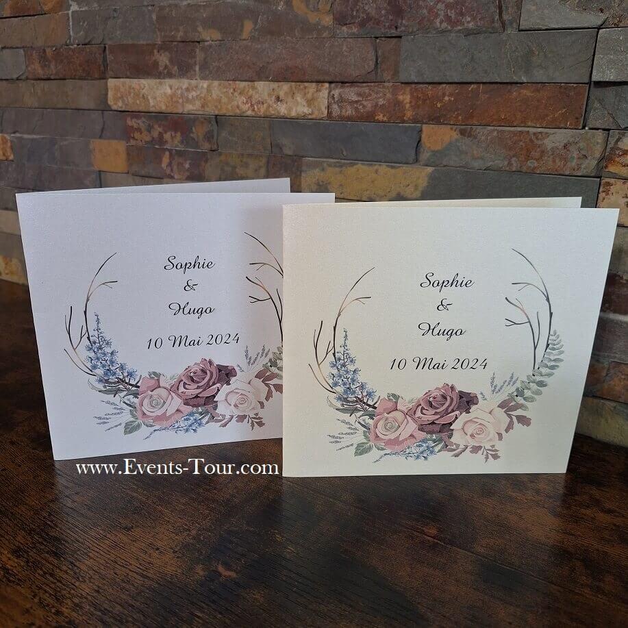 Pes 409 faire part mariage floral champetre