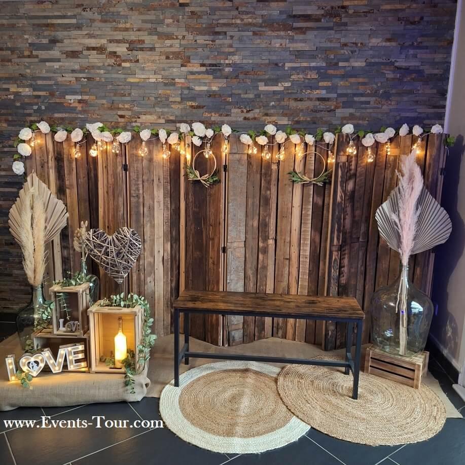 Pes 413 decoration nature champetre bois location scenographie coin photo nord pas de calais