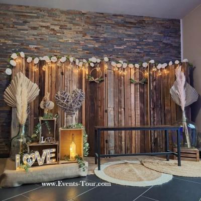Pes 413 decoration nature champetre bois location scenographie coin photo 
