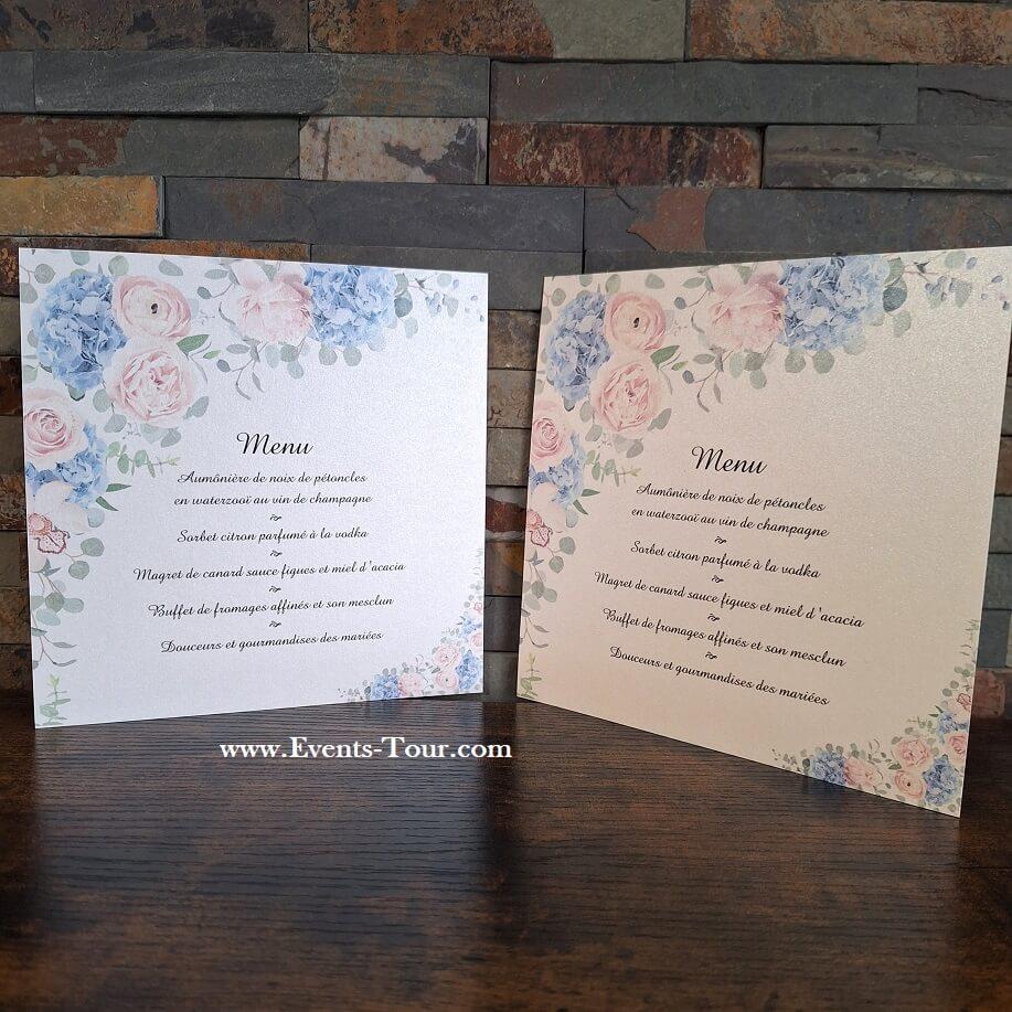 Pes 418 carte irise menu de table fleur nature champetre