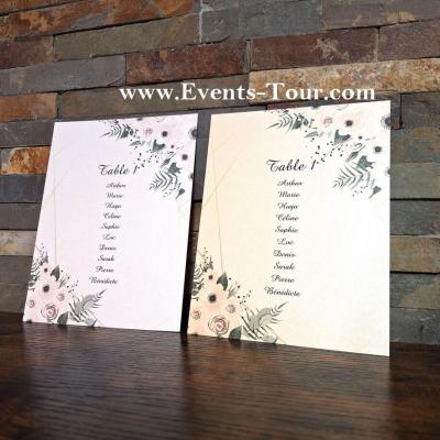 Pes 427 carte irisee fleurs et feuillages pour paln de table