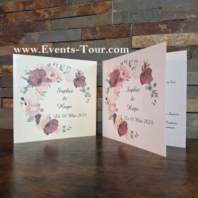 Pes 428 faire part irise mariage fleur feuillage