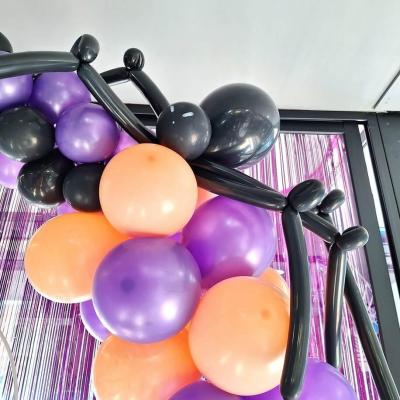 Pes 429 arche de ballons en latex halloween violet peche noir lens