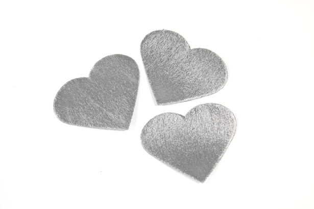 Petale de coeur metallique argent