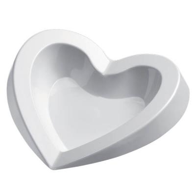 Petite assiette mariage coeur blanche 15ml (x50) REF/56038