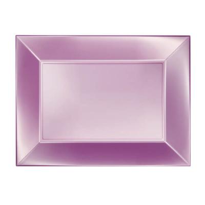 Petite assiette rectangulaire plastique incassable rose perle
