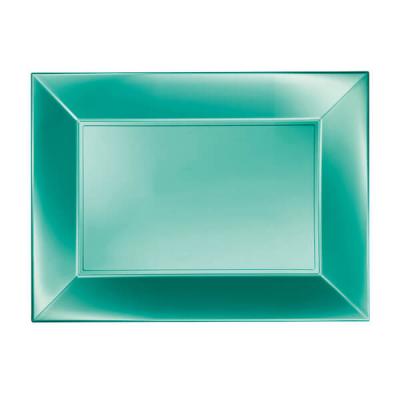 Petite assiette rectangulaire plastique incassable tiffany perle