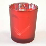 Photophore mariage coeur rouge en verre (x1) REF/VER5000