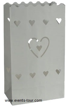 Photophore mariage coeur romantique