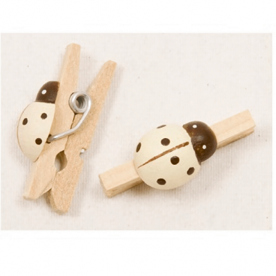 Pince coccinelle ivoire