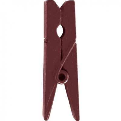 Pince en bois chocolat, 3.5cm (x12) REF/2644