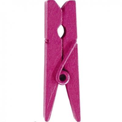 Pince en bois fuchsia, 3.5cm (x12) REF/2644