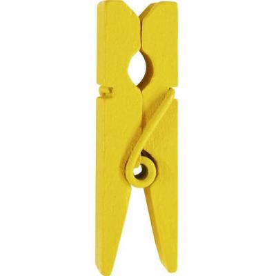 Pince en bois jaune, 3.5cm (x12) REF/2644