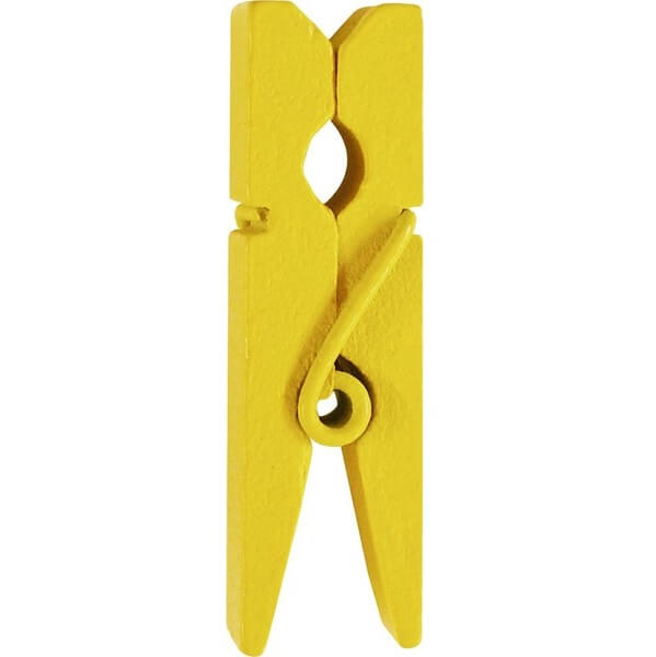 Pince en bois jaune
