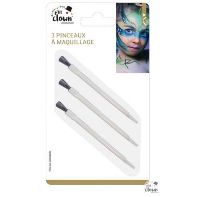 Pinceau pour maquillage de fête Carnaval, Halloween, mardi gras... (x3) REF/96960