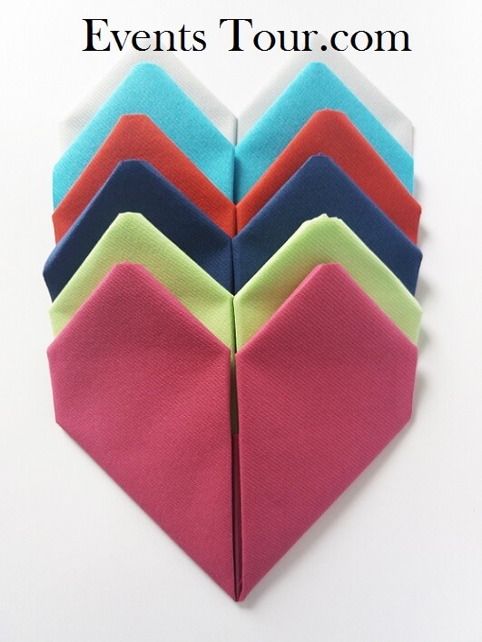 Pliage de serviette coeur 5