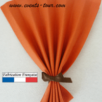 Pliage de serviette eventail orange