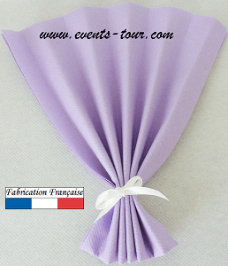 Pliage de serviette eventail parme 1