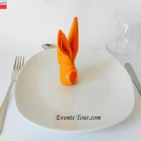 Pliage de serviette lapin orange