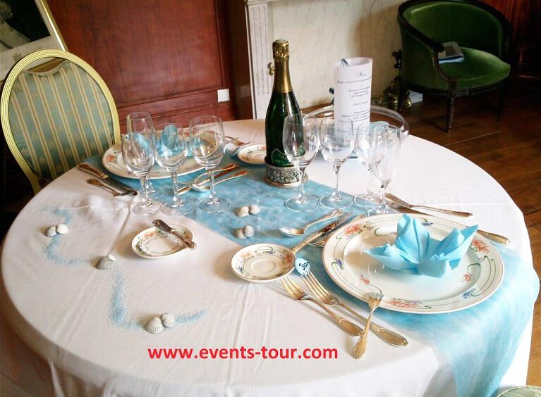 Pliage de serviette nenuphar theme de la mer