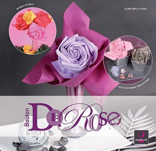 Pliage de serviette rose 3