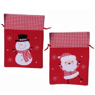 1 Joli pochon rouge de 27 cm pour vos cadeaux de Noël REF/NDD105S Modèle aléatoire