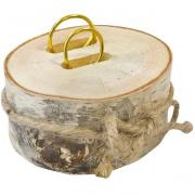 Porte-alliance mariage Champêtre en rondin de bois 8 x 7 x 4 cm H (x1) REF/ACM354