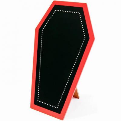 Porte menu halloween cercueil rouge et noir