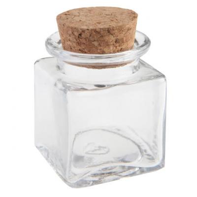 Pot en verre transparent carré (x1) REF/6161
