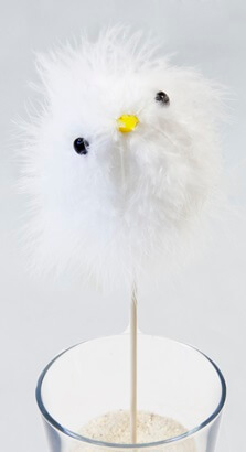 Poussin blanc sur tige