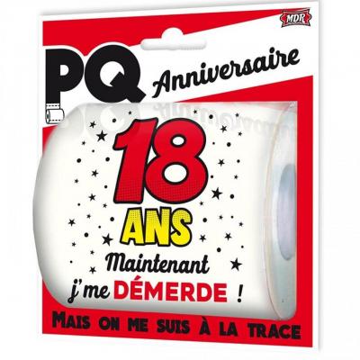 Pq01 cadeau humoristique anniveraire 18ans rouleau papier toilette