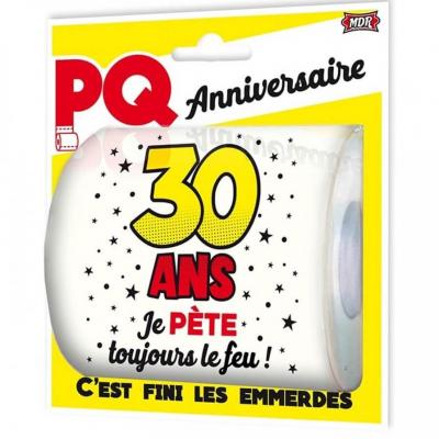 Pq03 cadeau humoristique anniversaire rouleau papier toilette 30ans