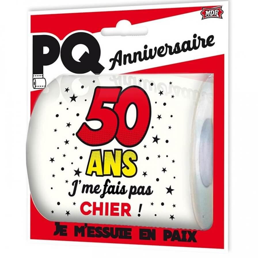 Pq05 cadeau humoristique anniversaire rouleau papier toilette 50ans