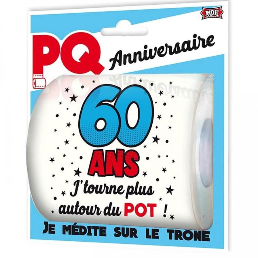 Pq06 cadeau humoristique anniversaire rouleau papier toilette 60ans