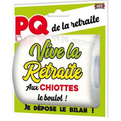 1 Bobine d'un rouleau papier toilette vive la retraite REF/PQ09 Cadeau de fête adulte