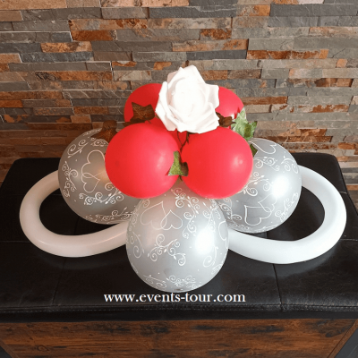 Prestation decoration centre de table ballon latex mariage st valentin