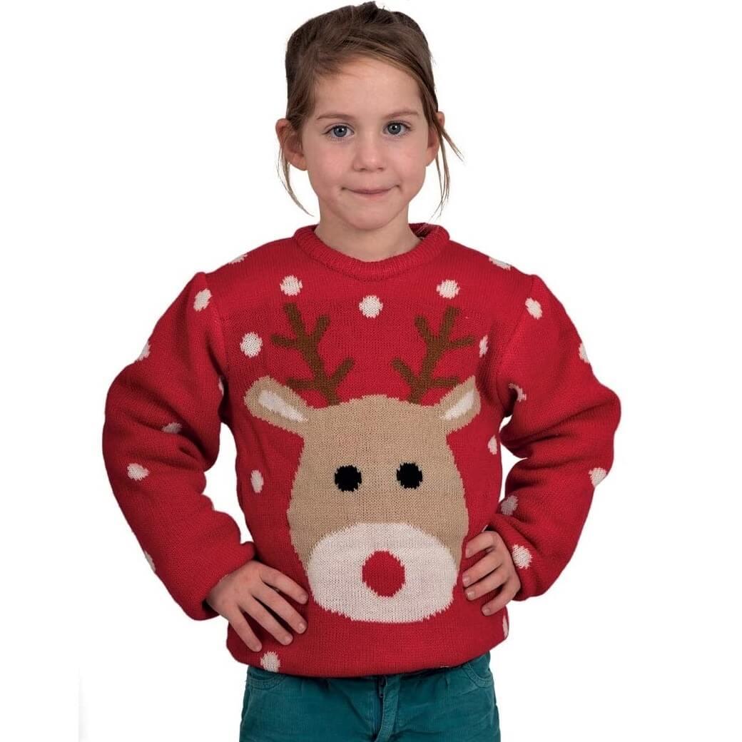 Pull Renne de Noël pour enfant taille 10 à 12 ans REF/48132