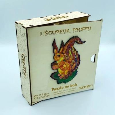 Puzzle 3d art creatif l ecureuil touffu en bois
