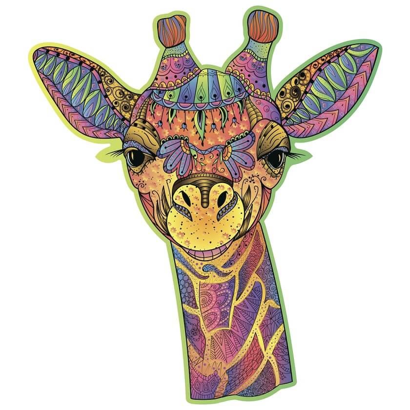 Puzzle art creatif bois amusante girafe zoo