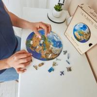 Puzzle art creatif planete terre 3d en bois