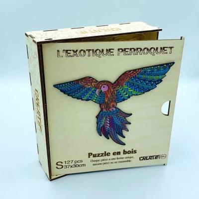 Puzzle bois perroquet exotique