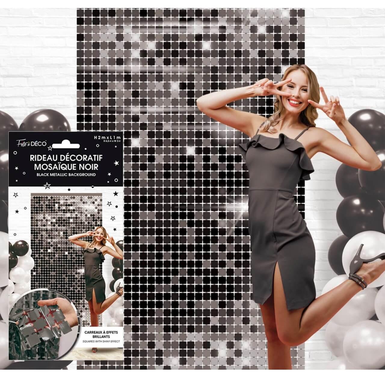 Rfdmn rideau noir decoratif porte mur etoile