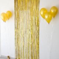Rideau de porte et jupon de table avec frange or dore