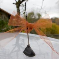 Rl290 ruban tulle voiture decoration terracotta