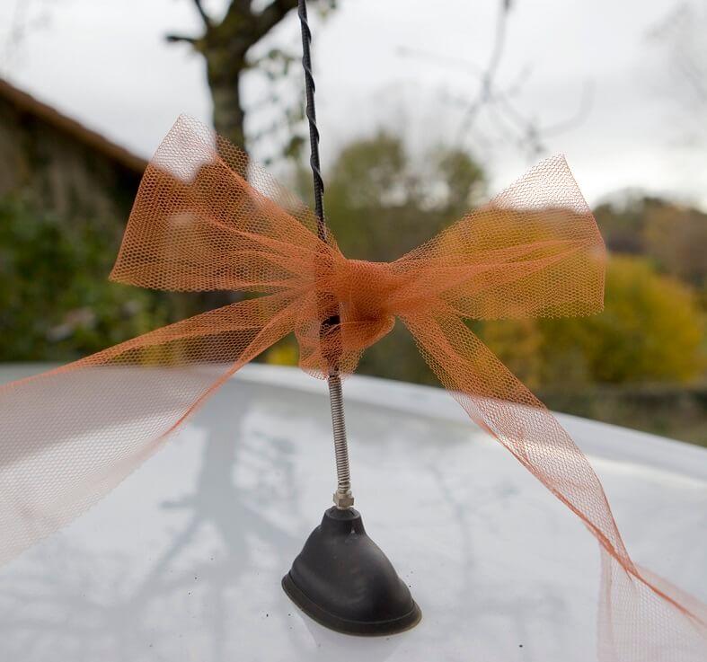 Rl290 ruban tulle voiture decoration terracotta