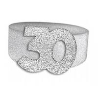 Rond de serviette elegant 30ans fete anniversaire argent